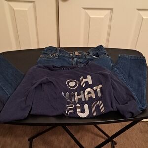 Girl's LS Shirt and pants bundle good preloved condition